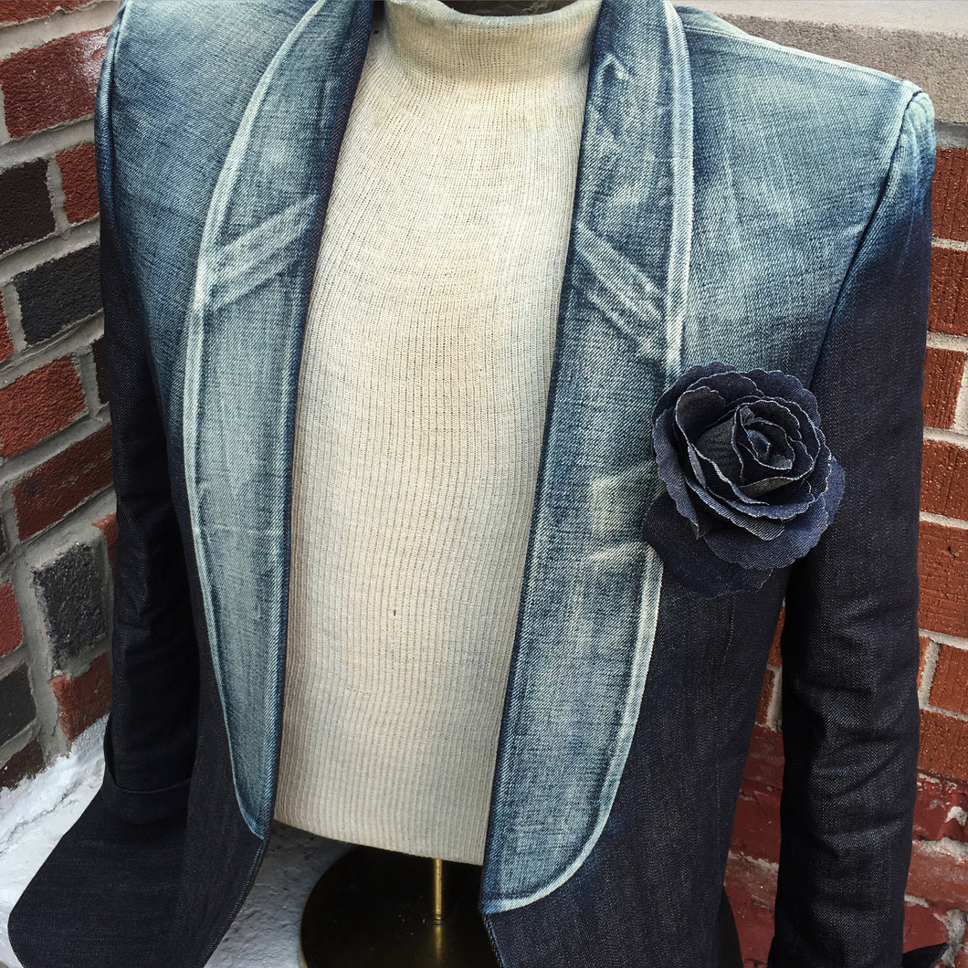 MEN BLAZER DENIM DISTRESSED